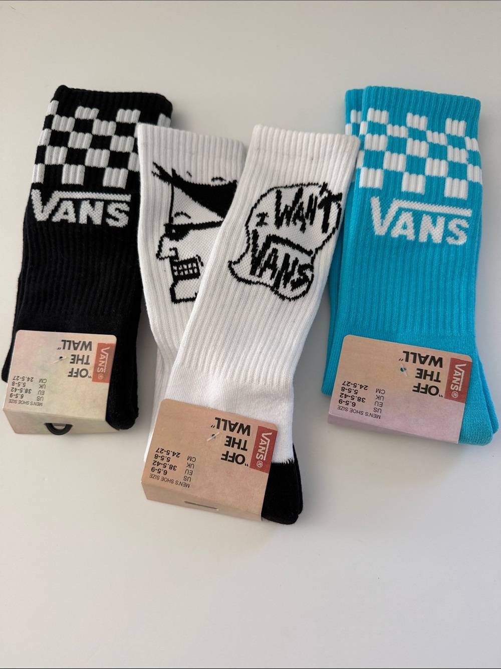 VANS "Off The Wall" | 3 Pair Crew Checkerboard Socks